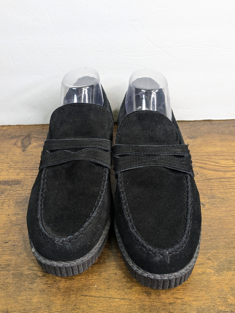 T.U.K Penny Loafer Creepers Mens 9 Womens 11 Suede Slip On Platform Goth Punk - Picture 3 of 11